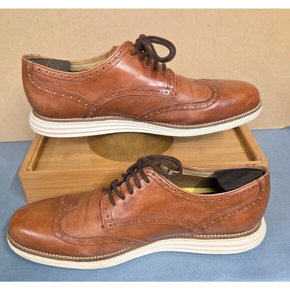 Cole Haan Grand OS Mens Size 10 1/2M Wing Tip Shoes C20778 Brown main image 5
